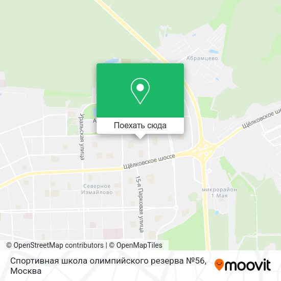 Карта Спортивная школа олимпийского резерва №56