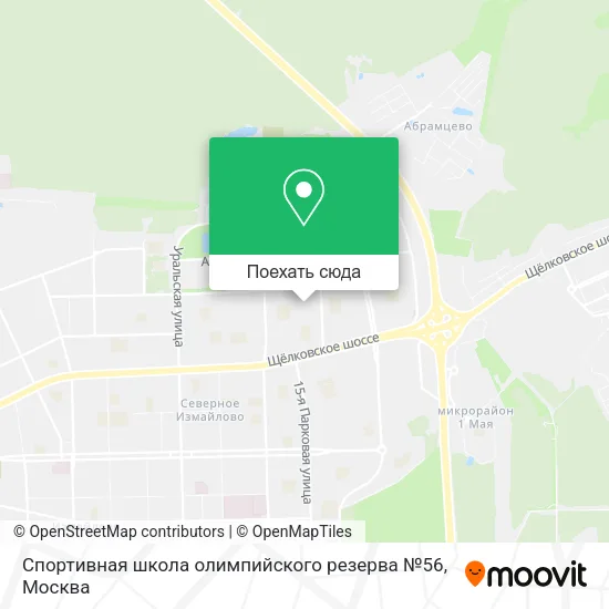 Карта Спортивная школа олимпийского резерва №56