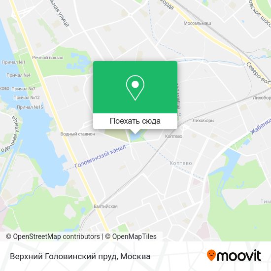 Карта Верхний Головинский пруд