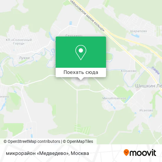 Карта микрорайон «Медведево»