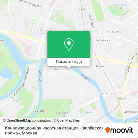 Карта Канализационная насосная станция «Филёвская пойма»