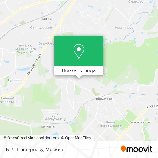 Карта Б. Л. Пастернаку