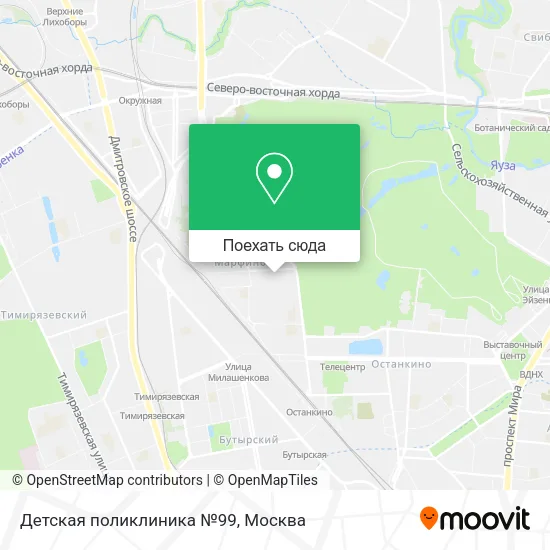 Карта Детская поликлиника №99