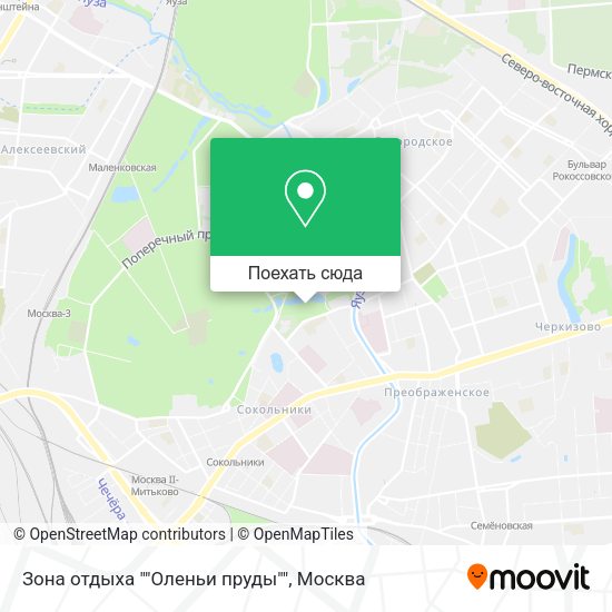 Карта Зона отдыха ""Оленьи пруды""