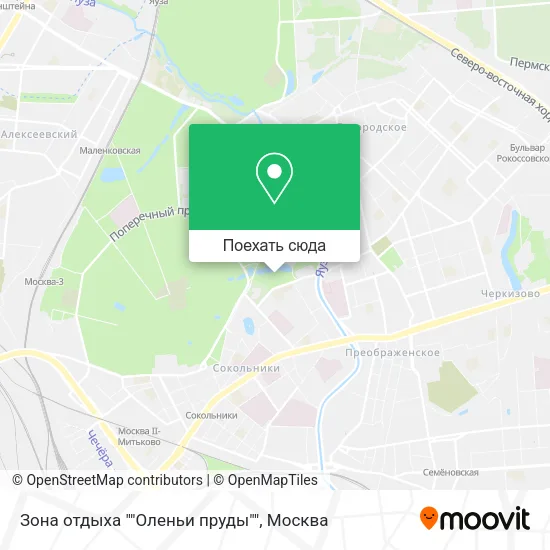 Карта Зона отдыха ""Оленьи пруды""