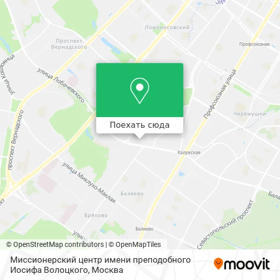 Карта Миссионерский центр имени преподобного Иосифа Волоцкого