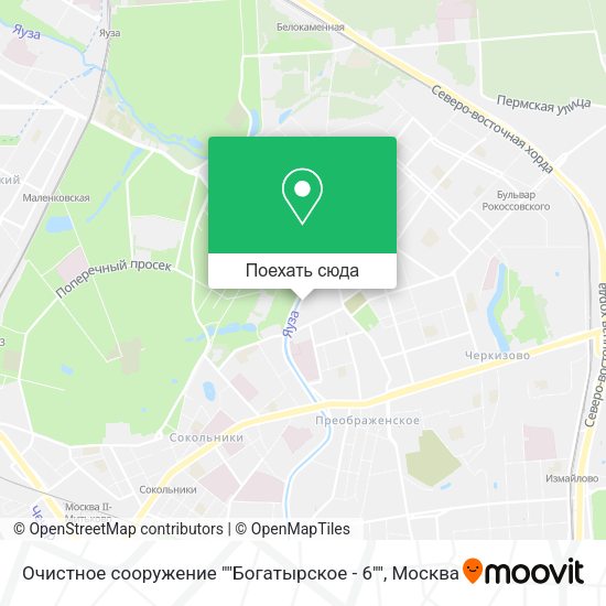 Карта Очистное сооружение ""Богатырское - 6""