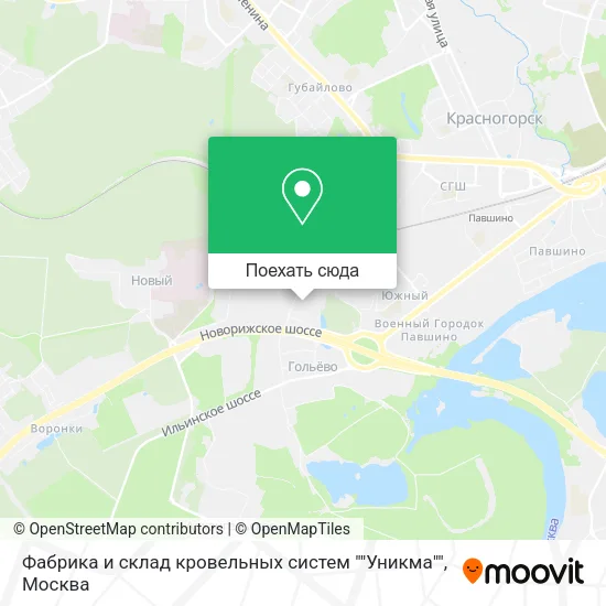 Карта Фабрика и склад кровельных систем ""Уникма""