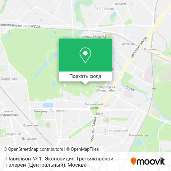Карта Павильон № 1. Экспозиция Третьяковской галереи (Центральный)