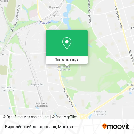 Карта Бирюлёвский дендропарк