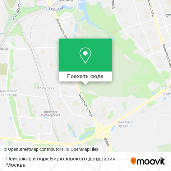 Карта Пейзажный парк Бирюлёвского дендрария