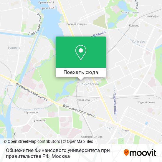 Карта Общежитие Финансового университета при правительстве РФ