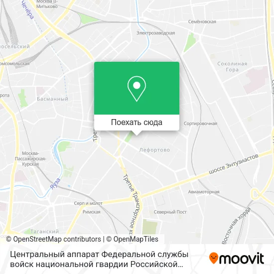 Карта Центральный аппарат Федеральной службы войск национальной гвардии Российской Федерации