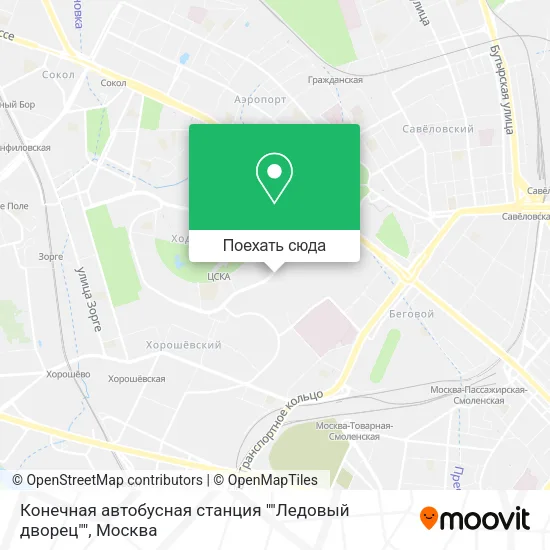 Карта Конечная автобусная станция ""Ледовый дворец""