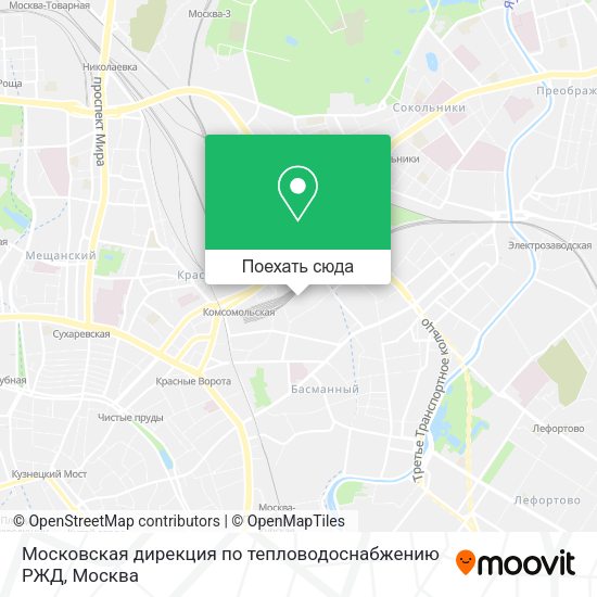 Карта Московская дирекция по тепловодоснабжению РЖД