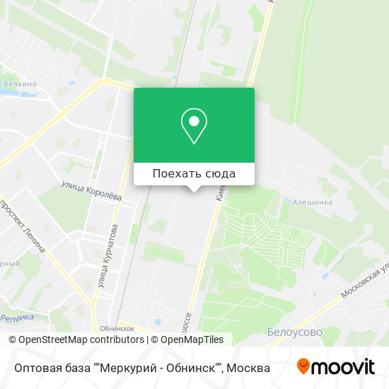 Карта Оптовая база ""Меркурий - Обнинск""