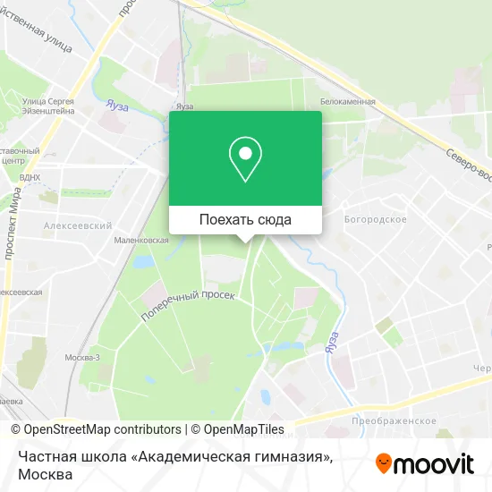 Карта Частная школа «Академическая гимназия»