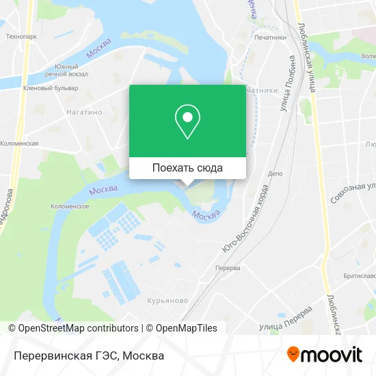 Карта Перервинская ГЭС