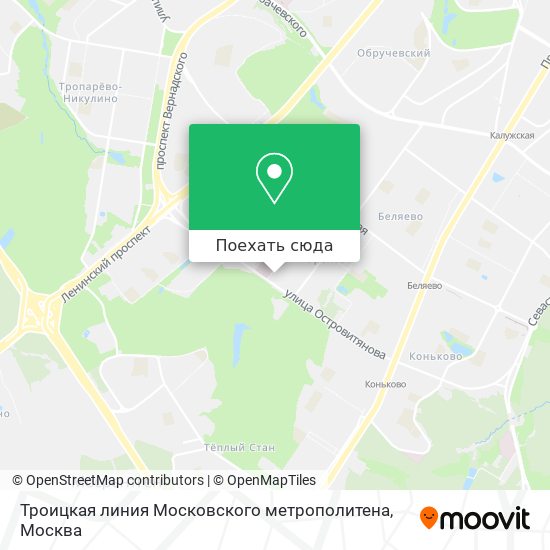 Карта Троицкая линия Московского метрополитена