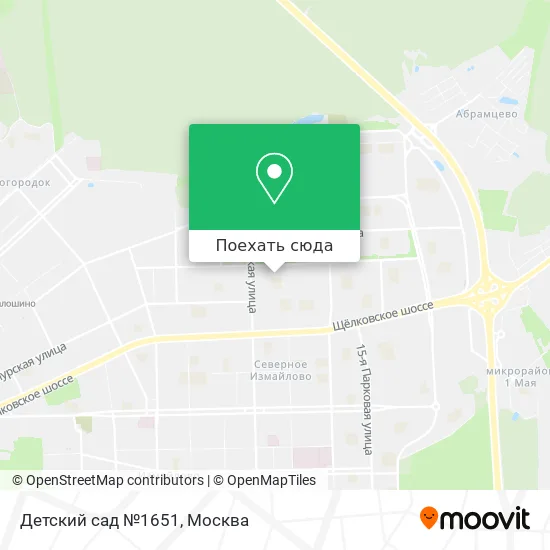 Карта Детский сад №1651