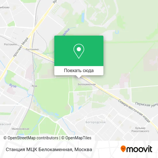 Карта Станция МЦК Белокаменная