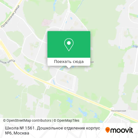 Карта Школа № 1561. Дошкольное отделение корпус №6