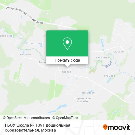 Карта ГБОУ школа № 1391 дошкольная образовательная