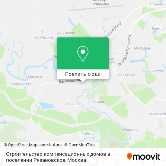 Карта Строительство компенсационных домов в поселении Рязановское