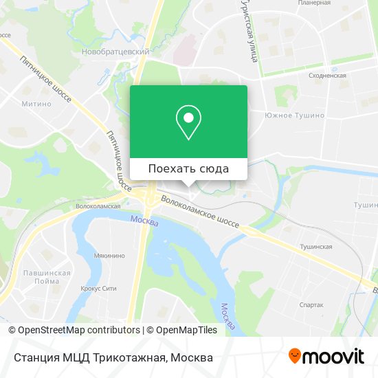 Карта Станция МЦД Трикотажная