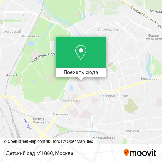 Карта Детский сад №1860
