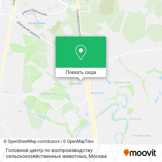 Карта Головной центр по воспроизводству сельскохозяйственных животных