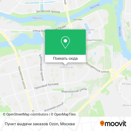 Карта Пункт выдачи заказов Ozon