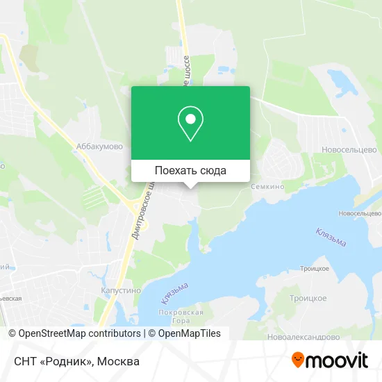 Карта СНТ «Родник»