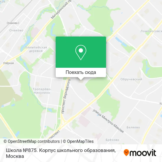 Карта Школа №875. Корпус школьного образования