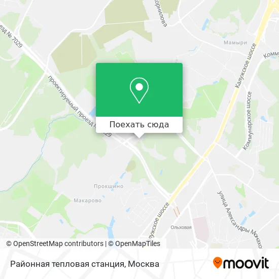 Карта Районная тепловая станция