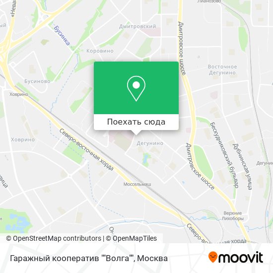 Карта Гаражный кооператив ""Волга""