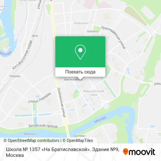 Карта Школа № 1357 «На Братиславской». Здание №9