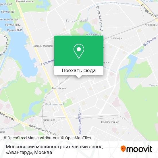 Карта Московский машиностроительный завод «Авангард»