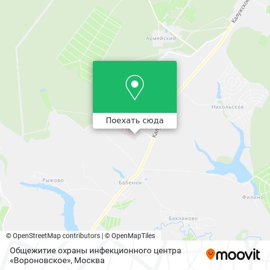 Карта Общежитие охраны инфекционного центра «Вороновское»