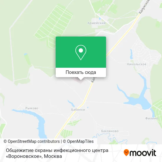Карта Общежитие охраны инфекционного центра «Вороновское»