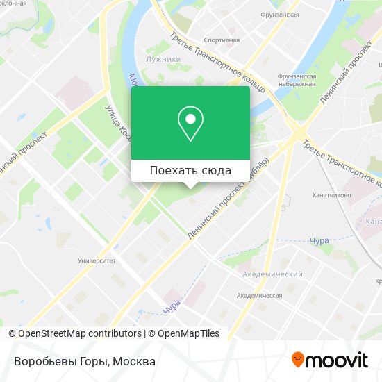 Карта Воробьевы Горы