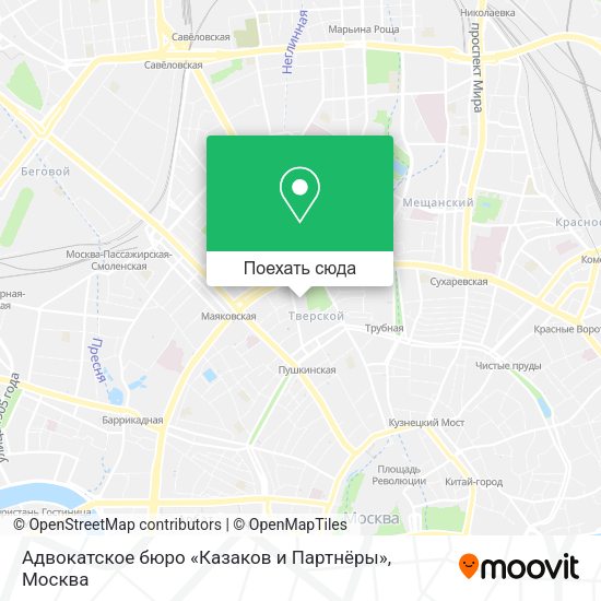 Карта Адвокатское бюро «Казаков и Партнёры»