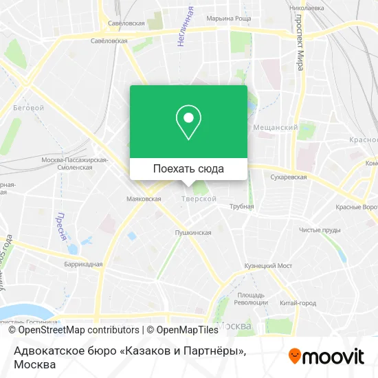 Карта Адвокатское бюро «Казаков и Партнёры»