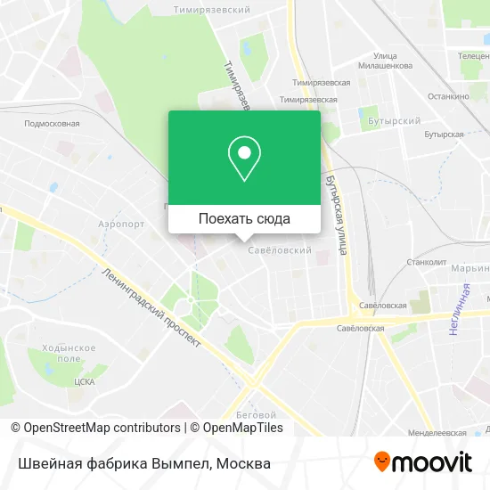 Карта Швейная фабрика Вымпел