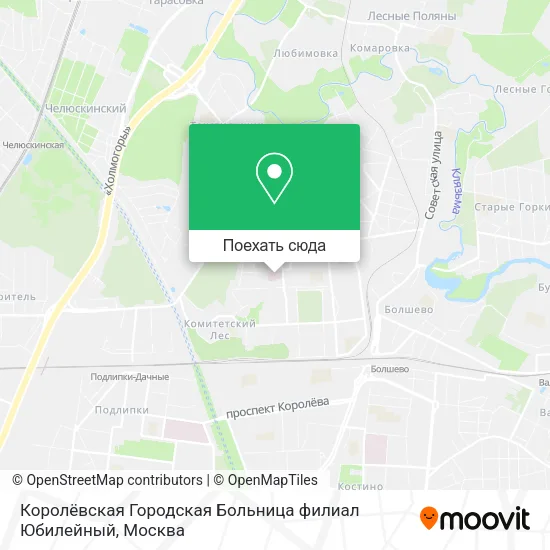 Карта Королёвская Городская Больница филиал Юбилейный