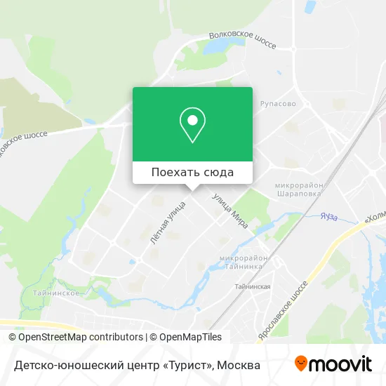 Карта Детско-юношеский центр «Турист»