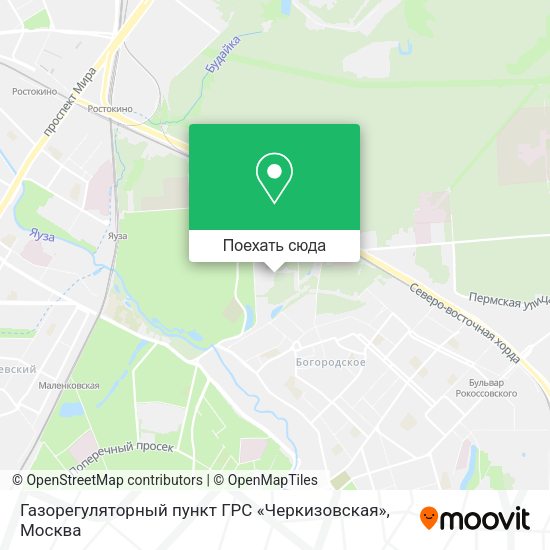 Карта Газорегуляторный пункт ГРС «Черкизовская»