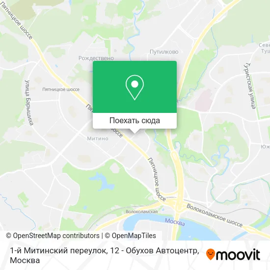 Карта 1-й Митинский переулок, 12 - Обухов Автоцентр