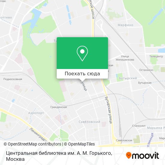 Карта Центральная библиотека им. А. М. Горького