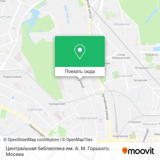 Карта Центральная библиотека им. А. М. Горького